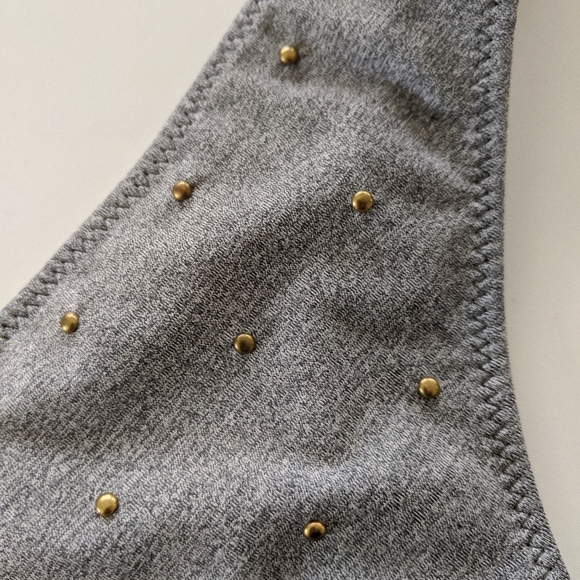 Amuse Society Luna & Everly Heather Grey w/Gold Micro Studs Bikini S - Picture 6 of 9